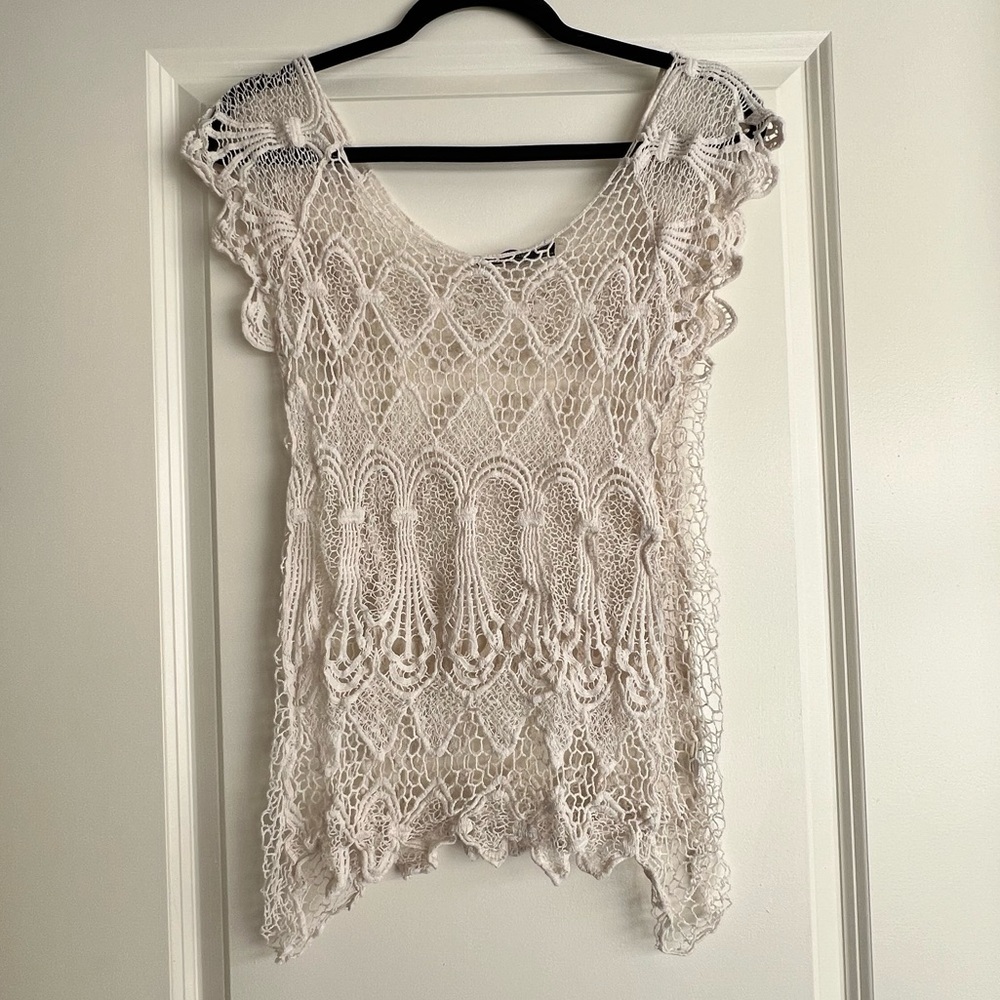 White Crochet Top
